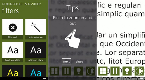 Nokia'dan WP8 cihazlar için yeni uygulama: Pocket Magnifier