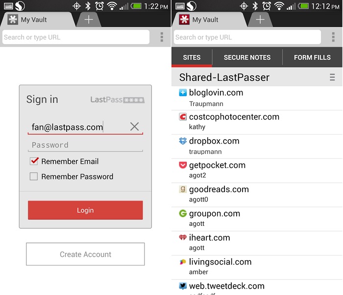 Lastpass şifre servisinin Android uygulaması güncellendi