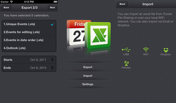 Takvim ile Excel aktarımı arası aktarım yapabilen iOS uygulaması xCalendar artık ücretsiz