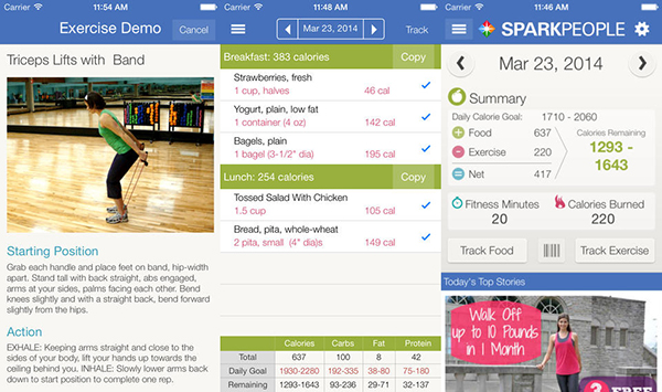 iOS için hazırlanan kalori takip uygulaması SparkPeople, güncellenererek ücretsiz yapıldı