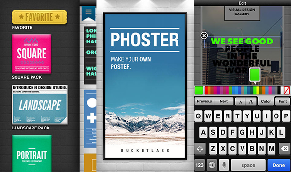 iOS uyumlu poster tasarım uygulaması Phoster artık ücretsiz
