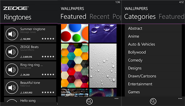 WP8 ve 8.1 için resmi ZEDGE uygulaması yayınlandı