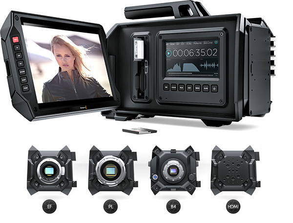 BlackmagicDesign'dan 3 adet LCD ekrana sahip modüler 4K video kamera: URSA