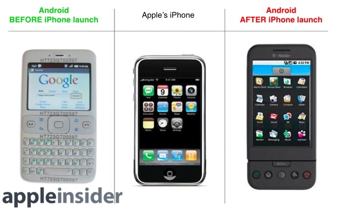Google'ın resmi belgelerine göre Android: iPhone'dan önce ve iPhone'dan sonra
