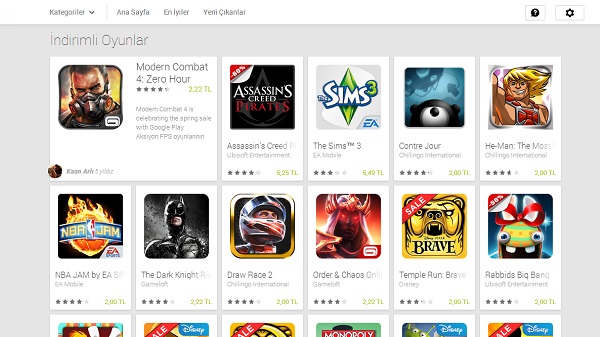 Google Play'in indirimli oyunlar başlığı devrede