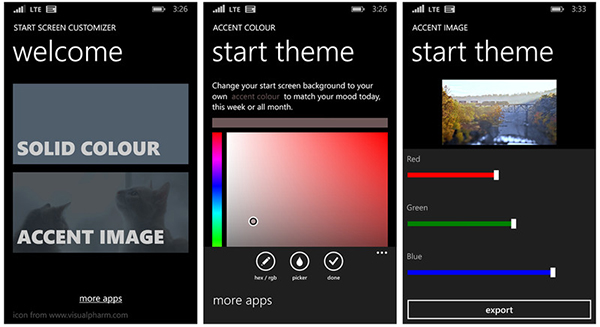 WP8.1 cihazlara başlangıç ekranı özelleştirme uygulaması: Start Screen Customizer