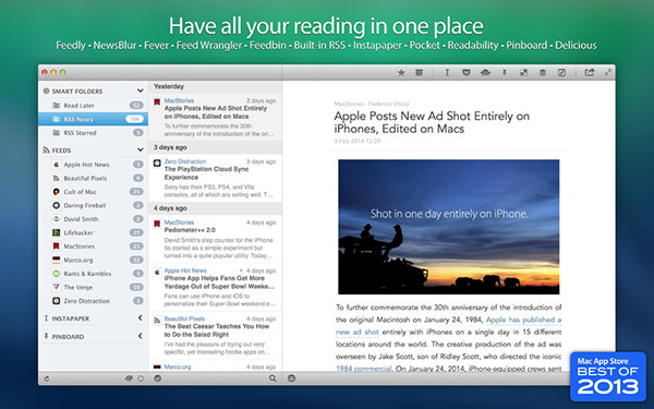 Mac uyumlu RSS uygulaması ReadKit, kısa bir süre için indirime girdi