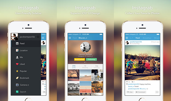 iOS'a özel Instagram istemcisi Instagrab ücretsiz yapıldı