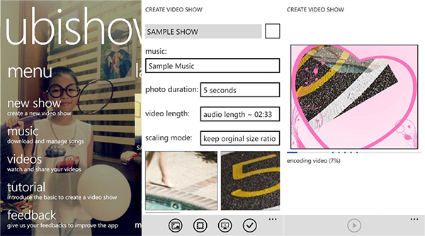 Video temelli slaytlar için hazırlanan yeni WP8 / 8.1 uygulaması: UbiShow