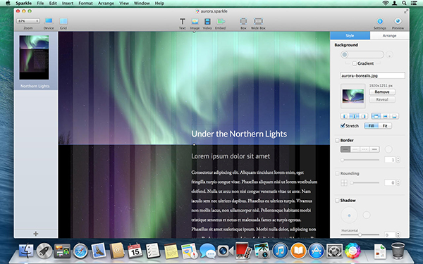 Mac sistemlere özel web sayfası oluşturma uygulaması: Sparkle