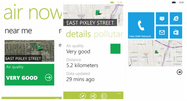 Windows Phone için Air Now ile çevrenizdeki hava kalitesini takip edin