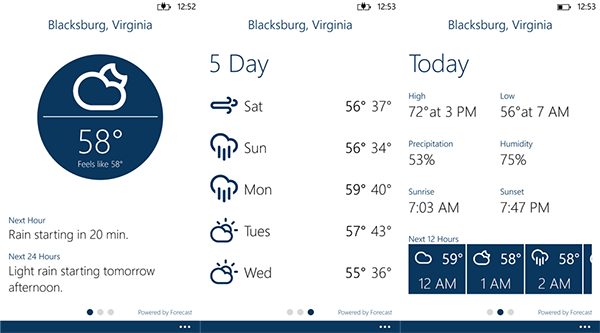 WP tarafının hava durumu uygulamalarından Blue Skies güncellendi