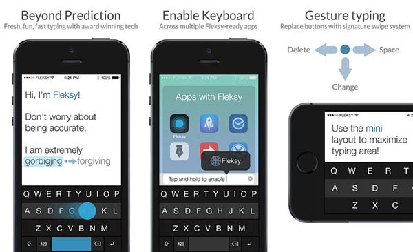 Fleksy Keyboard, iOS tarafında arayüzü değişikliğiyle güncellendi