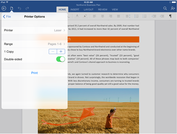 Microsoft, iPad için Office paketine AirPrint desteğini ekledi