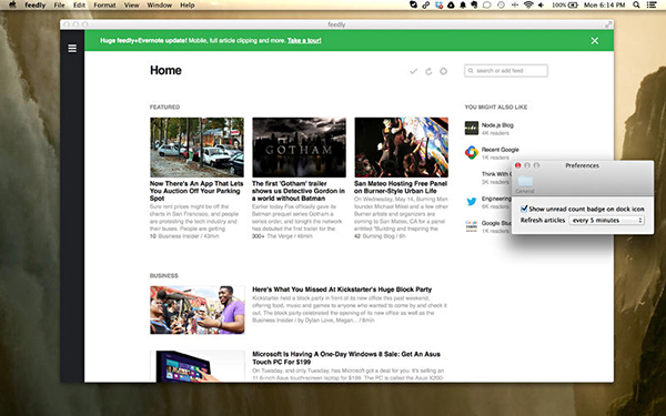 Popüler RSS servisi Feedly için hazırlanan yeni Mac uygulaması: feedly