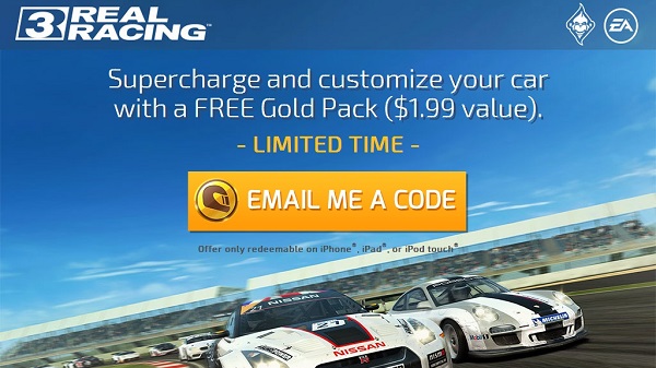 EA, Real Racing 3'ün uygulama içi alımları için promosyon kodu dağıtmaya başladı