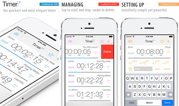Çoklu zaman tutabilen iOS uygulaması Timer 7, bugün için ücretsiz