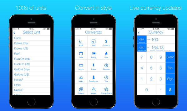 iOS uyumlu birim çeviri uygulaması Convertizo 2 yeniden ücretsiz yapıldı