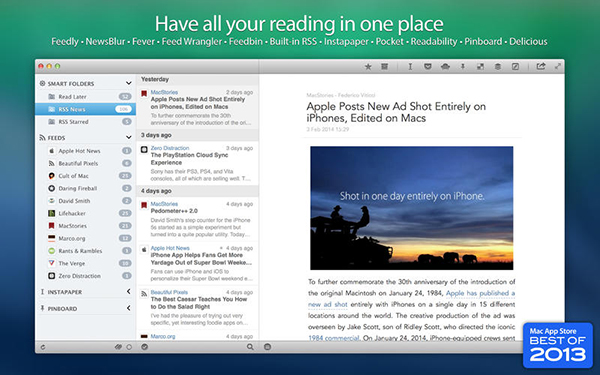 Mac için geliştirilen RSS uygulaması ReadKit, indirimde
