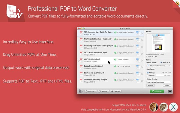 Mac tarafına PDF dosyalarını Word dosyası haline getirmek için yeni uygulama: PDF to Word