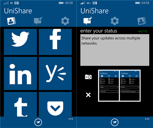 Sosyal medya temelli WP 8.1 uygulaması UniShare, yeni servisler ile güncellendi