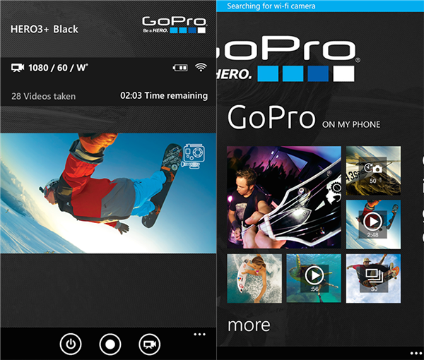 GoPro, kameralarının kontrol edilmesi için geliştirdiği uygulamasının Windows Phone sürümünü güncelledi