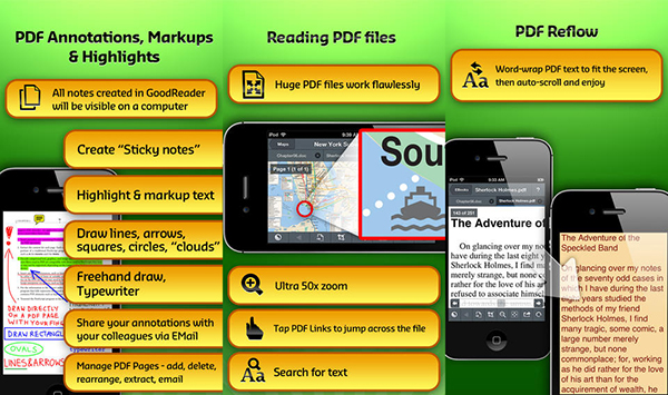 iOS için hazırlanan PDF okuma uygulaması GoodReader 4 güncellendi