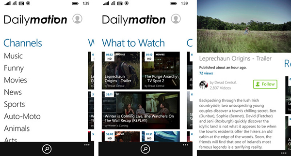 Dailymotion'un WP8 uygulaması tasarımsal olarak yenilendi