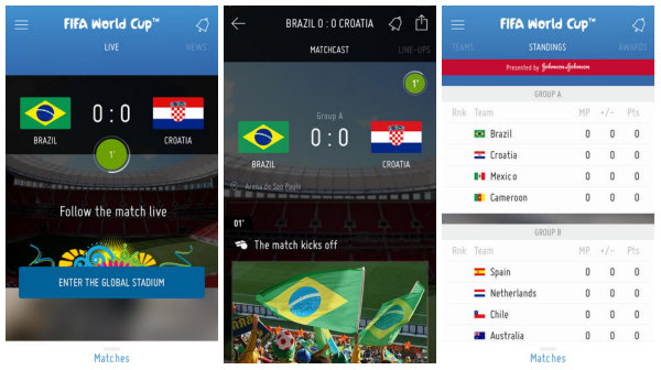 FIFA'nın resmi uygulaması 2014 Dünya Kupası ile güncellendi