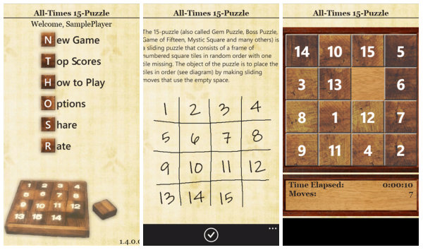 Windows Phone için 15-Puzzle ile klasik bulmaca dünyasına geri dönün