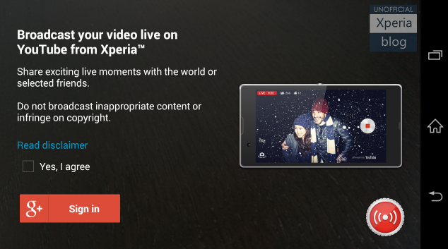 Live on YouTube ile Xperia Z2 modeli canlı yayın merkezine dönüşüyor