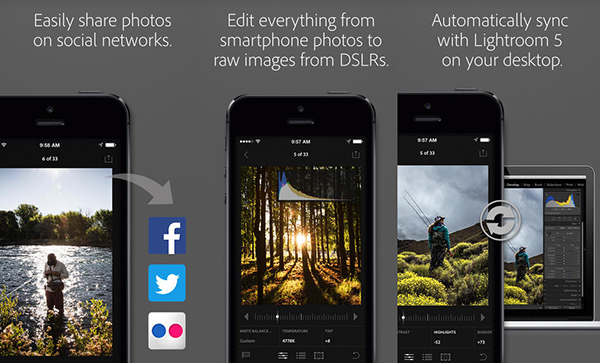 Adobe Lightroom iPhone için yayınlandı