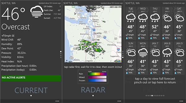 Windows Phone tarafının hava durumu uygulamalarından 4castr güncellendi