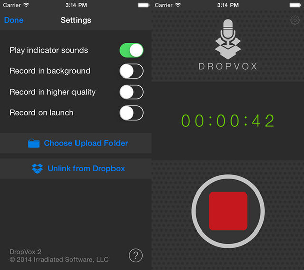 Dropbox temelli ses kayıt uygulaması DropVox güncellendi