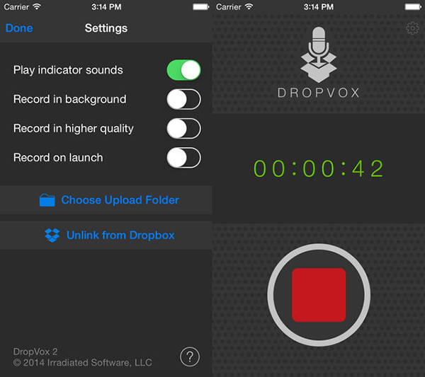 Dropbox temelli ses kayıt uygulaması DropVox güncellendi