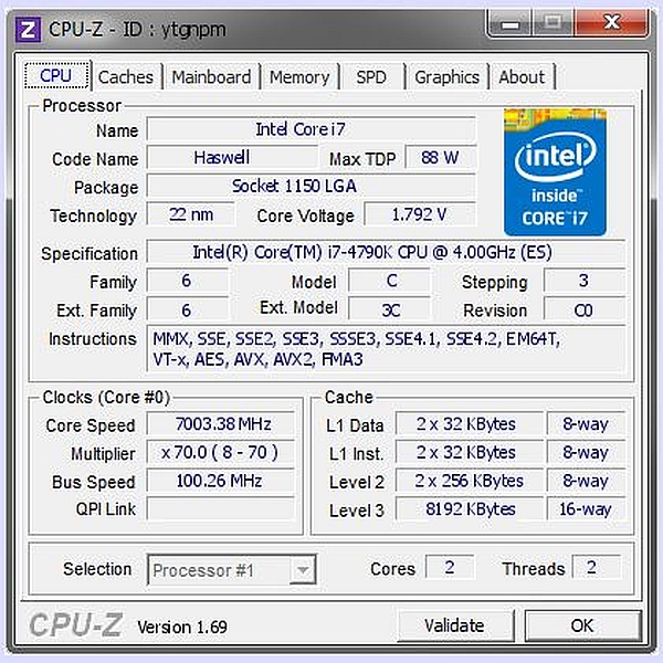 Intel Core i7-4790K, 7GHz'e hız aşırtıldı