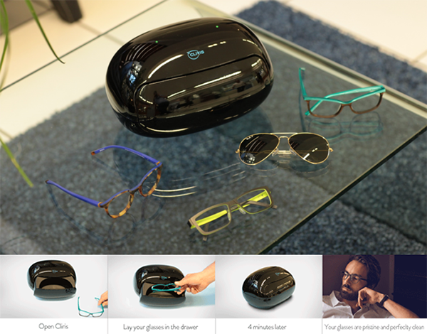 Dünyanın ilk otomatik gözlük temizleme cihazı ​Cliris, Kickstarter'da destek arıyor