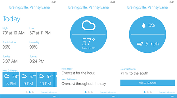 Windows Phone uyumlu hava durumu uygulaması Blue Skies güncellendi