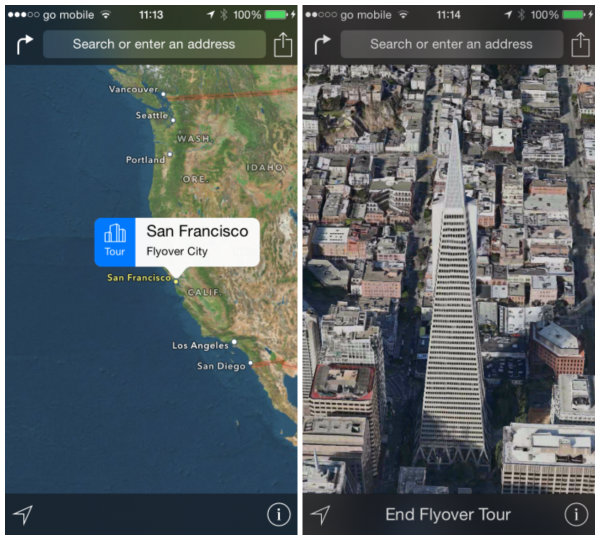 iOS 8 ve OS X Yosemite ile kuş bakışı şehir turları geliyor