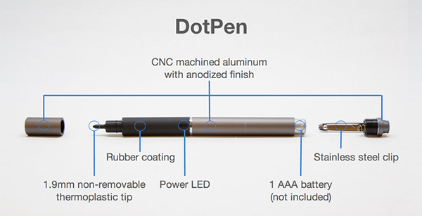 1.9mm kalınlığındaki ucuyla dikkat çeken stylus kalem modeli DotPen, Kickstarter projesine başladı