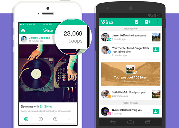 Vine, mobil uygulamalarını yeni özelliklerle güncelledi