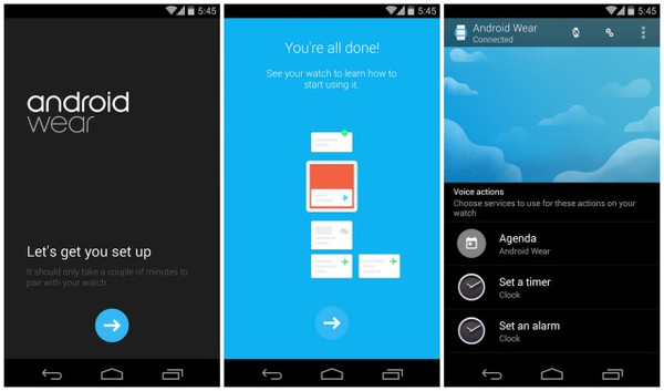 Android Wear uygulaması Google Play mağazasında yerini aldı