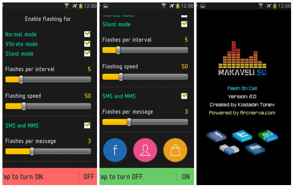 Android için On Call Flash ile bildirimler LED flaş üzerinden yansıtılıyor