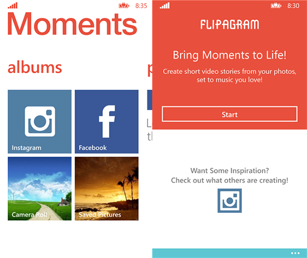 Flipagram uygulaması Windows Phonen için de yayınlandı