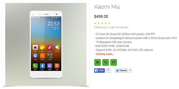 Xiaomi'nin yeni amiral gemi modeli Mi4, Snapdragon 805 trendine katılabilir