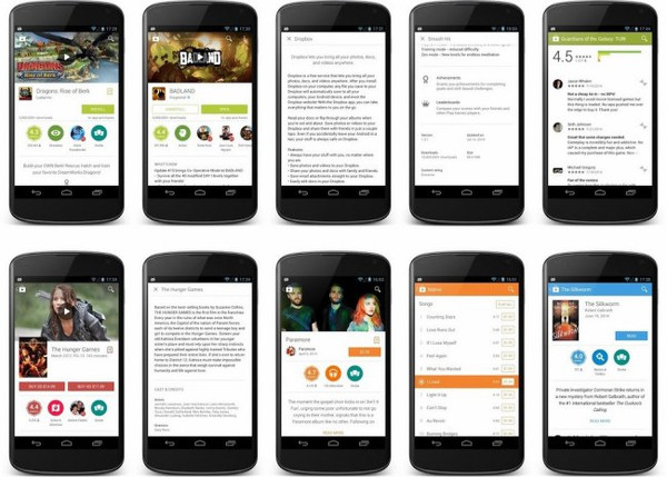 Google Play hizmeti yeni tasarım diline geçişi başlattı