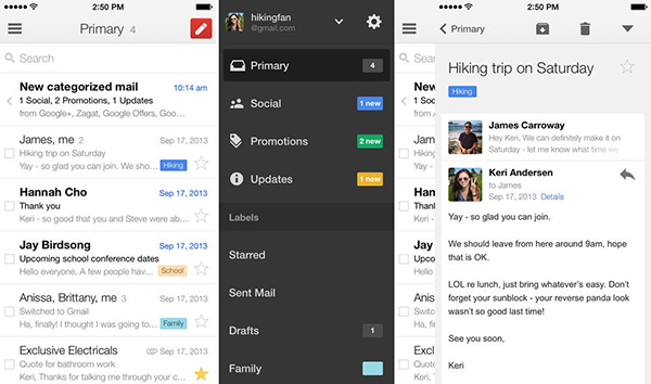 Gmail'in iOS uygulaması güncellendi