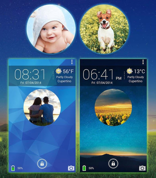 Galaxy cihazları için kilit ekranına fotoğraf ekleyebileceğiniz Galaxy Photo Screen Lock 