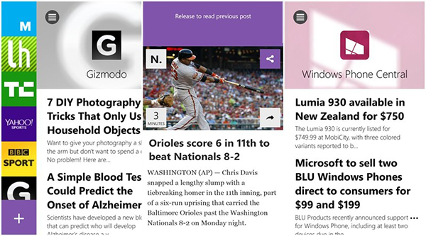 Windows Phone uyumlu yeni RSS okuma / haber uygulaması: Newsly Reader