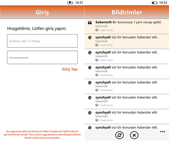 Windows Phone İçin DH Bildirim Uygulaması